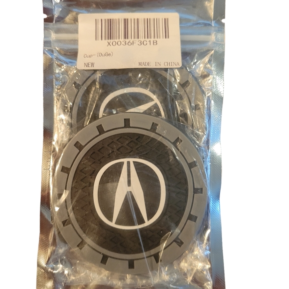 Honda Acura Logo Auto CupHolder Mats 2 Pack 2.75" New - Picture 3 of 3